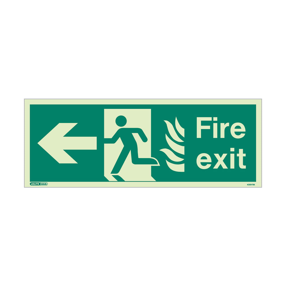 NHS Fire Exit Sign - Left - Size J - RP