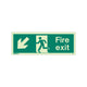 Fire Exit Sign - Rigid Plastic - Down/Left - Size K