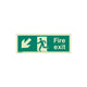 Fire Exit Sign - Rigid Plastic - Down/Left - Size T