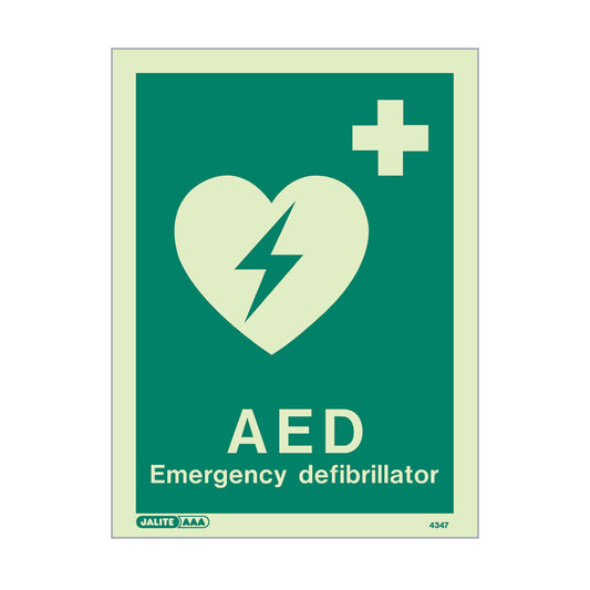 Defibrillator Location Sign, With Text, 150x200mm, Rigid PVC