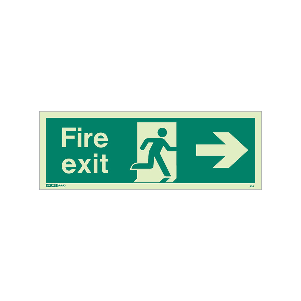 Fire Exit Sign - Rigid Plastic - Right - Size K
