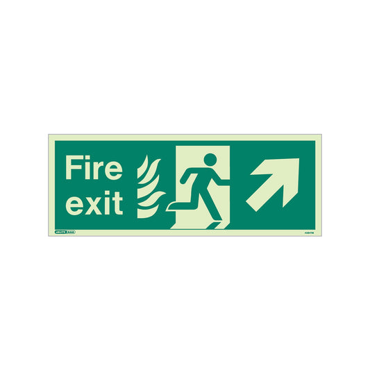NHS Fire Exit Sign - UR - Size K - RP