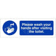 Please wash hands after visit the toilet - 300x100mm RP/SA