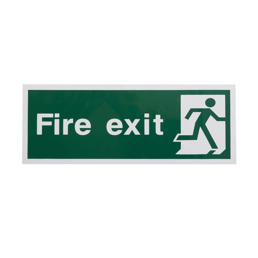White Rigid Plastic Self Adhesive Fire Exit Signs - No Direc