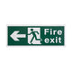 White Rigid Plastic Self Adhesive Fire Exit Signs - Left