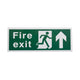 White Rigid Plastic Self Adhesive Fire Exit Signs - Up