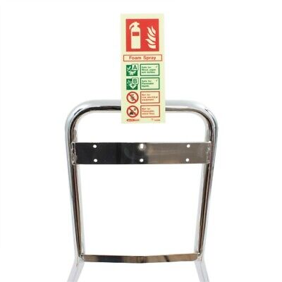 Fire Extinguisher ID Sign Chrome Stand Clip - Single