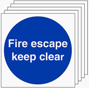 200x200mm Vinyl - Fire escape keep clear sign