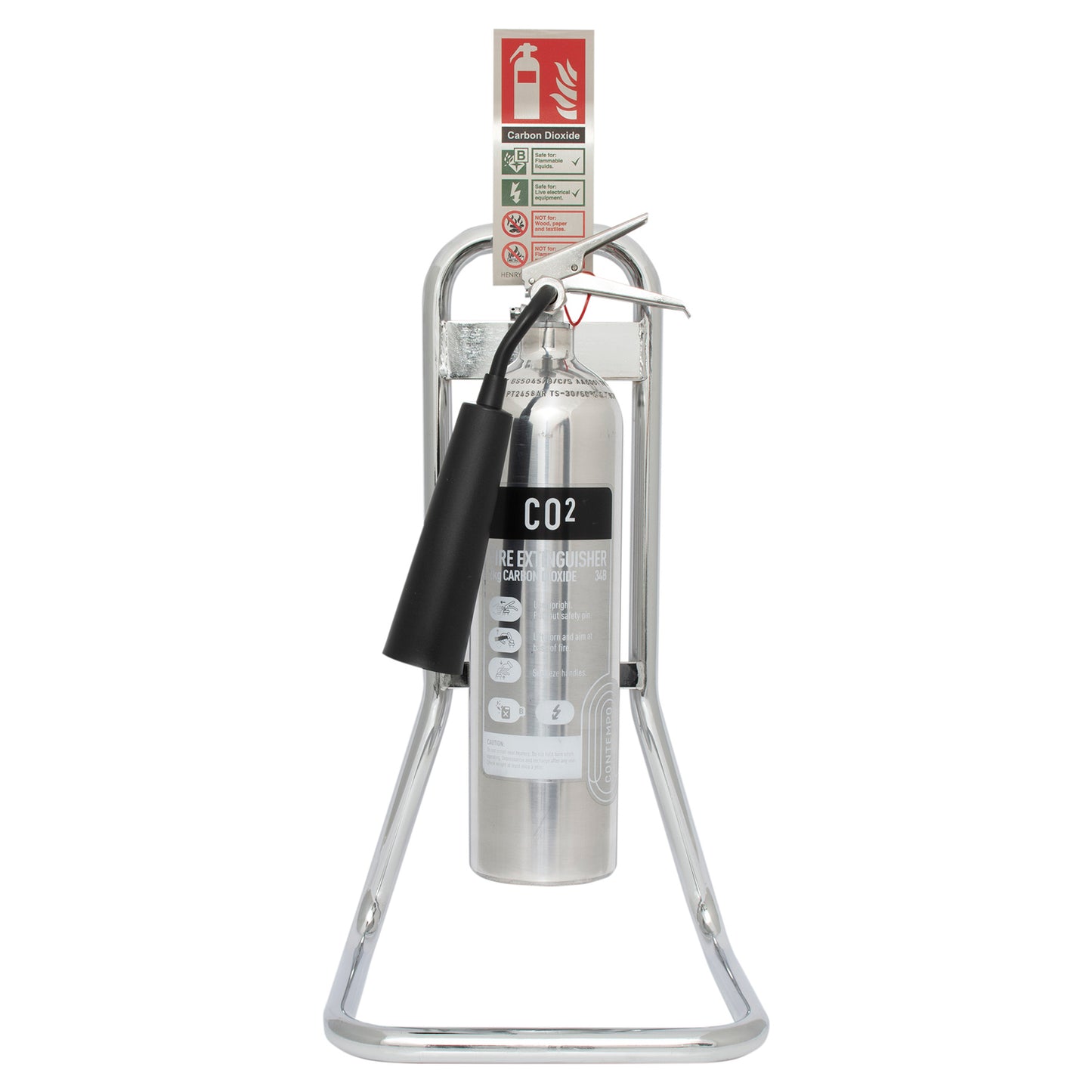 Chrome Metal Single Extinguisher Stand - In Stock - (REPLACEMENT DUE - UFMET1C)